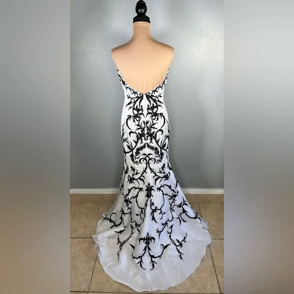 Disney Enchanted Strapless Embroidered Gown 8 | Formal Glam Ballgown Dress - Picture 5 of 14